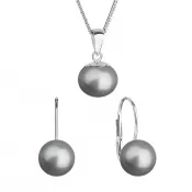 Perlová súprava so šedou riečnou perlou 29081.3 grey