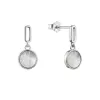 Strieborné náušnice visiace guľaté s perleťou 11518.1 perleť