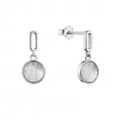 Strieborné náušnice visiace guľaté s perleťou 11518.1 perleť