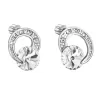 Strieborné náušnice kôstky s kryštálmi Preciosa biele okrúhle 31239.1 crystal