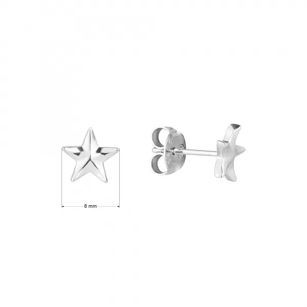 Strieborné náušnice hviezdičky 61044