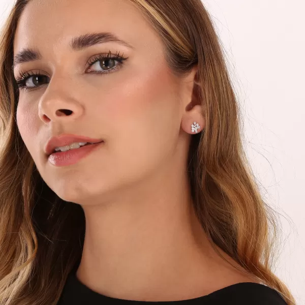 Strieborné náušnice stromčeky s listami zo zirkónov 11532.1 crystal