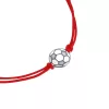 Textilný náramok Kabbalah červený so striebornou futbalovou loptou 13057.3 red