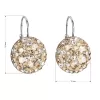 Strieborné náušnice visiace s kryštálmi Swarovski zlaté okrúhle 31176.5 gold