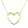 Pozlátený náhrdelník srdca s bielymi zirkónmi 12010.1