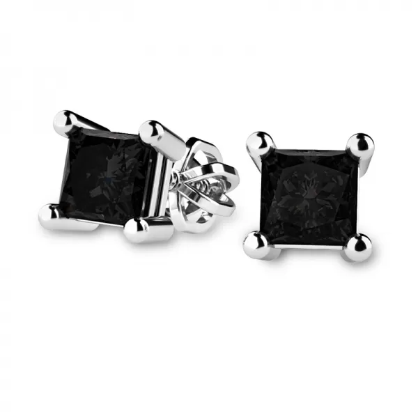 Náušnice biele zlato 585/1000, prírodné diamanty 0.280ct, 109013-B-DIA-Black