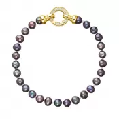 Perlový náramok z pravých riečnych perál modrý 23001.3 dk.peacock