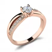 Dámsky prsteň z ružového zlata 585/1000 prírodný diamant G/SI 10998-CV-DIA