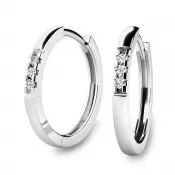 Dámske náušnice biele zlato 585/1000 prírodný diamant G/SI kruhy 10986-B-DIA