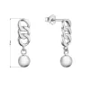 Strieborné náušnice visiace gulička na retiazke 61027