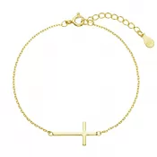Pozlátený strieborný náramok s väčším krížikom 63008
