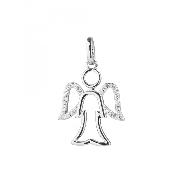 Strieborný prívesok anjel s krídlami zo zirkonov 14040.1 crystal