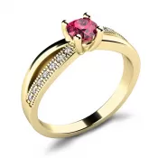 Dámsky prsteň žlté zlato 585/1000 prírodný diamant G/SI 10998-ZL-TUR