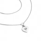 Náhrdelník srdca s diamantom 10874-NH05-B-DIA