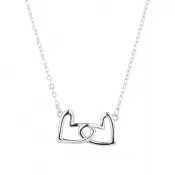 Strieborný náhrdelník dve spojené srdcia 62020