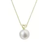 Zlatý 14 karátový náhrdelník žlté zlato srdiečko s bielou riečnou perlou 92P00043