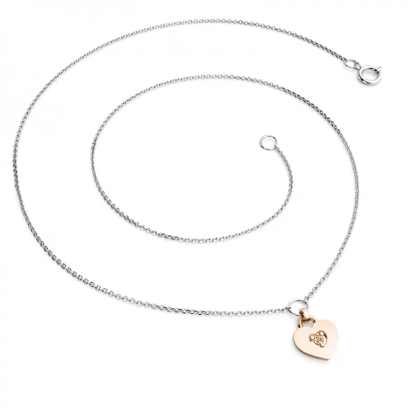 Náhrdelník srdca s diamantom 10874-NH05-BCV-Champ