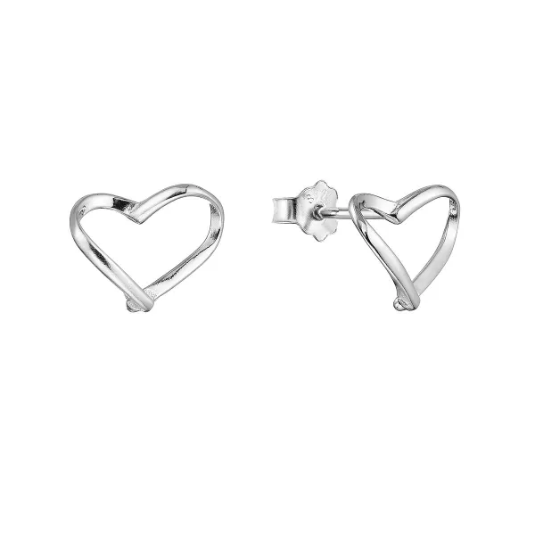 Strieborné náušnice rozverné srdiečka 61035