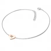 Náramek z růžového a bílého zlata 585/1000 s přírodním diamantem 0,045ct, 10874-NR02-BCV-DIA