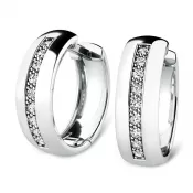 Náušnice bílé zlato 585/1000, přírodní diamanty 0.126ct, 109012-B-DIA