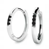 Dámske náušnice biele zlato 585/1000 prírodné diamantové kruhy 10986-B-Black