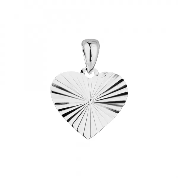 Strieborný prívesok srdca so vzorom 64023