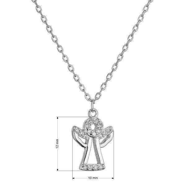 Strieborný náhrdelník anjel so zirkónmi 12105.1