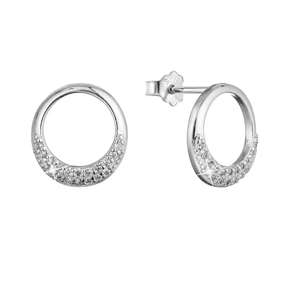 Strieborné náušnice krúžky so zirkónmi 11528.1 crystal