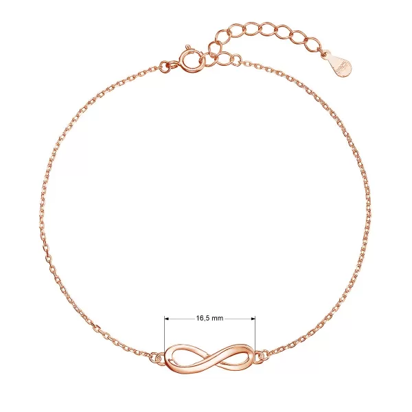 Pozlátený strieborný ROSE náramok nekonečno 63010 rose