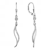 Strieborné náušnice visiace dlhé vlnky 11541.1