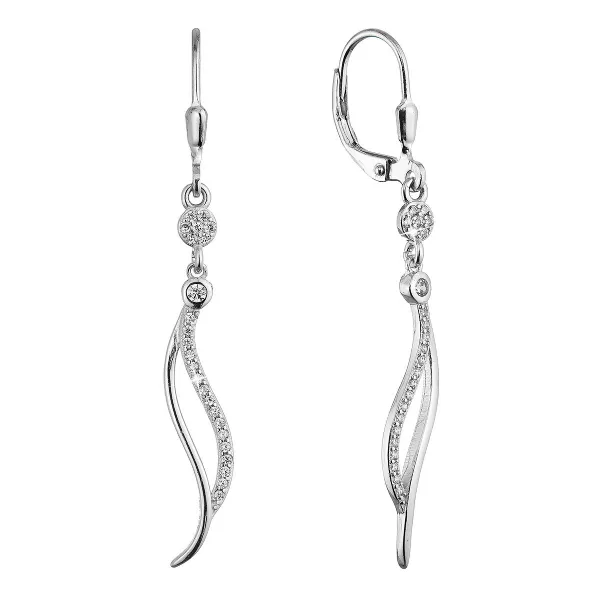 Strieborné náušnice visiace dlhé vlnky 11541.1