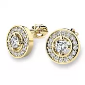 Náušnice žlté zlato 585/1000, prírodné diamanty 0.340ct, 10921-ZL-DIA