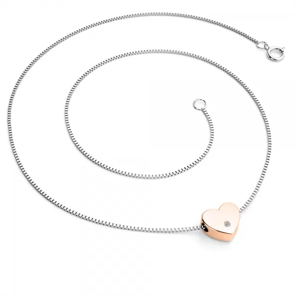 Náhrdelník srdca s diamantom 10979-NH01-BCV-DIA