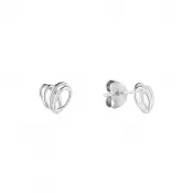 Strieborné náušnice pletené srdiečka 61046