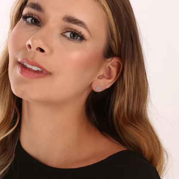 Strieborné náušnice pletené srdiečka 61046