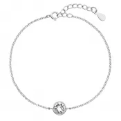 Strieborný náramok s Preciosa kryštály biely 33113.1
