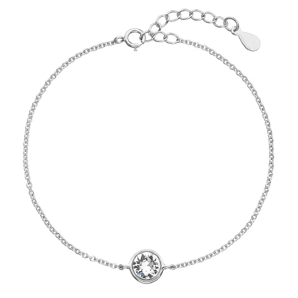 Strieborný náramok s Preciosa kryštály biely 33113.1