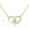 Pozlátený strieborný náhrdelník so zirkónom biele srdce 12008.1