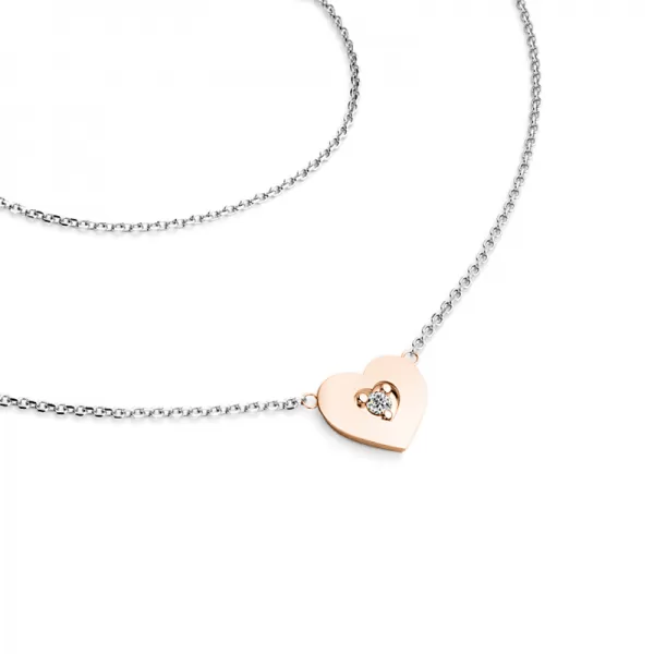Náhrdelník srdca s diamantom 10874-NH01-BCV-dia