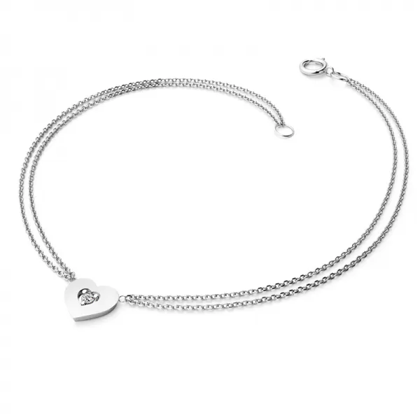 Srdcový náramok a diamanty 10874-NR02-B