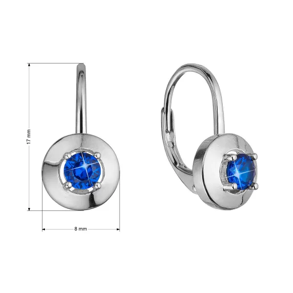 Strieborné náušnice s modrým zirkónom 11510.3 blue