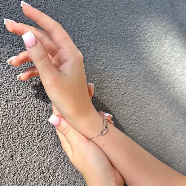 Strieborný náramok dva oválky 63012