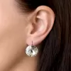 Strieborné náušnice visiace s kryštálmi Preciosa biele okrúhle 31153.1