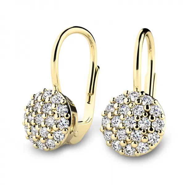 Diamantové náušnice vyrobené ze žlutého zlata 10955-Zl-dia