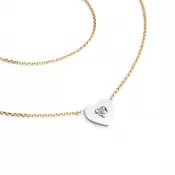 Náhrdelník srdca s diamantom 10874-NH01-ZLB-DIA
