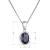 Strieborný náhrdelník s pravým minerálnym kameňom tmavo modrý 12087.3 dark sapphire