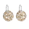 Strieborné náušnice visiace s kryštálmi Swarovski zlaté okrúhle 31176.5 gold