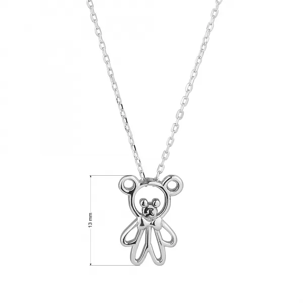 Strieborný náhrdelník medvedík 62023