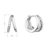Strieborné náušnice krúžky so zirkónmi v bielej farbe 11442.1