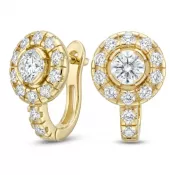 Náušnice žlté zlato 585/1000, prírodné diamanty 0.884ct, 109015-ZL-DIA